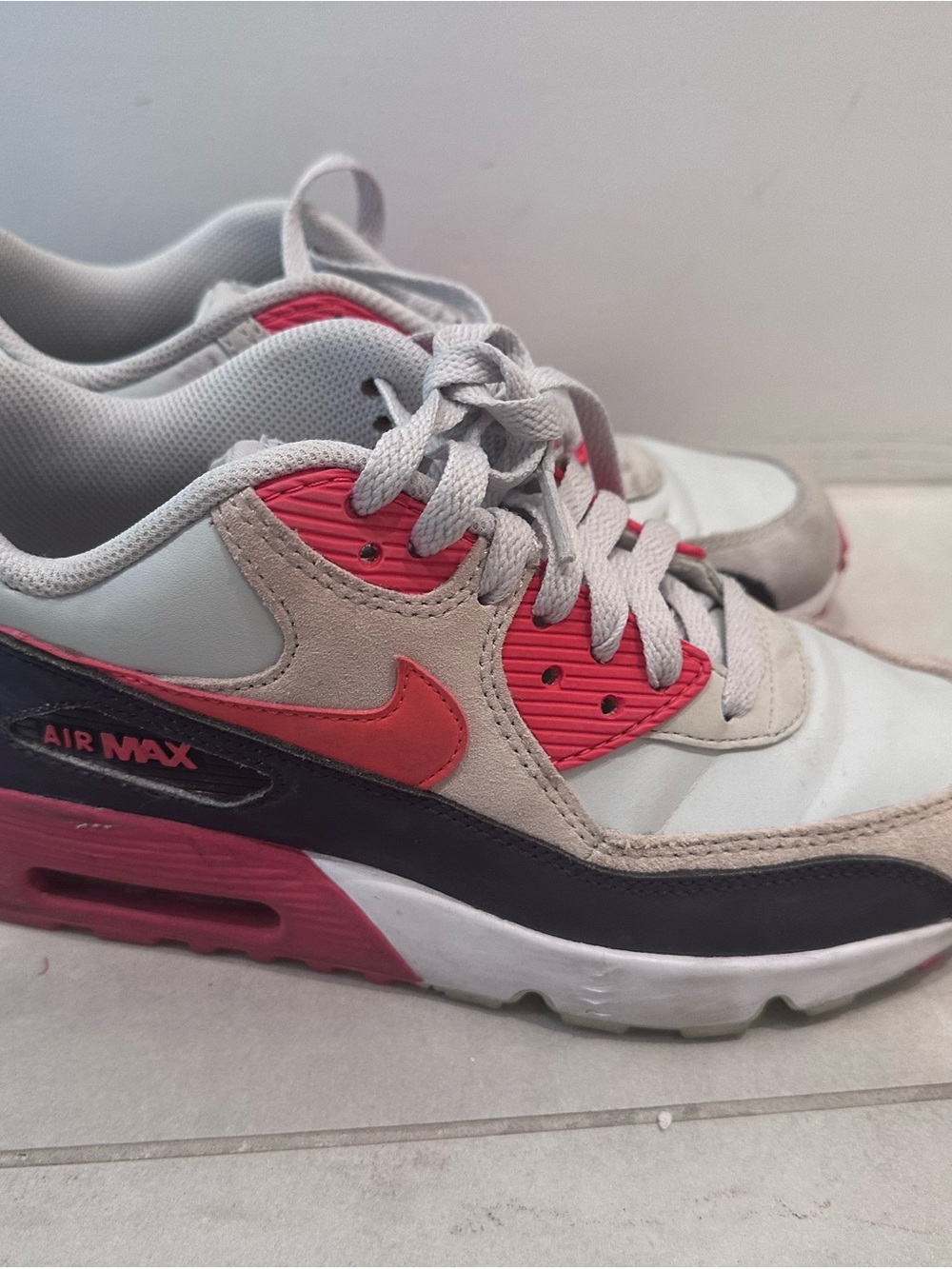 Nike Kids Air Max Sneakers in Grey and Coral